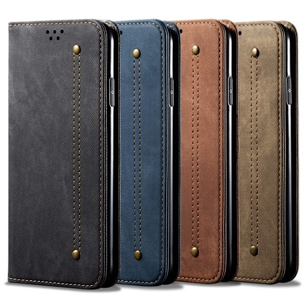 Jeans Samsung Galaxy A22 5G Flip Etui - Blå Blue