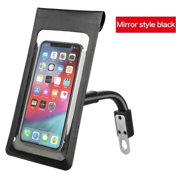 Universal vandtæt holder til cykeltelefoner med berøringsskærm - Sort / Sort Black