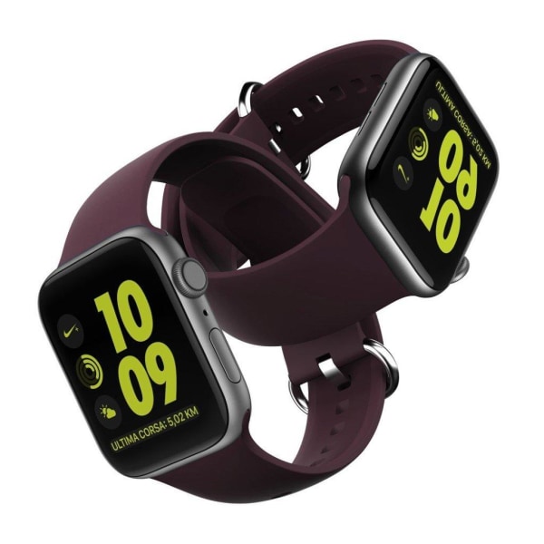 Apple Watch Series 5 44mm flydende silikone Urrem - Lilla Purple