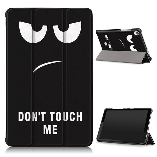Lenovo Tab M8 tri-fold mønster læder flip case - Rør Mig Ikke Black