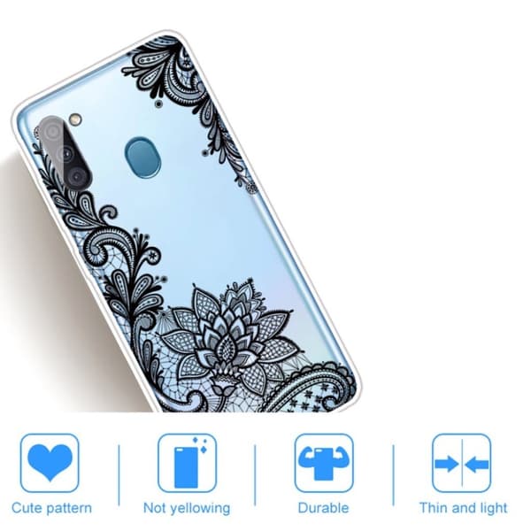 Deco Samsung Galaxy A11 deksel - Blondeblomst Black