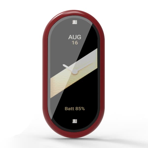 Xiaomi Smart Band 8 / Band 8 NFC Protective Case Full Cover Watch Cover with Screen Protector - Red Röd