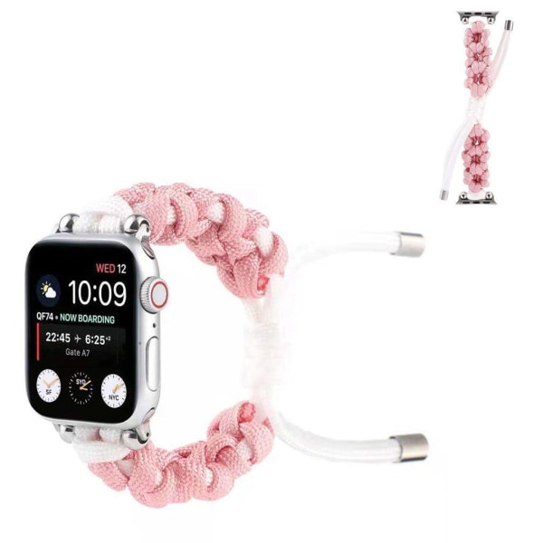 Apple Watch 42mm - 44mm dual color daisy pattern nylon watch str Rosa