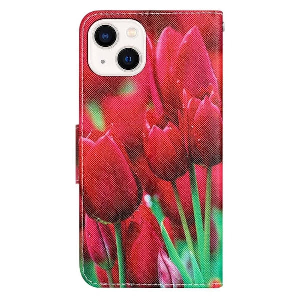 Wonderland iPhone 14 flip etui - Tulipan Red
