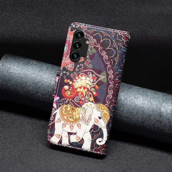 Wonderland Samsung Galaxy A13 4G Flippetui - Blomst og Elefant Multicolor