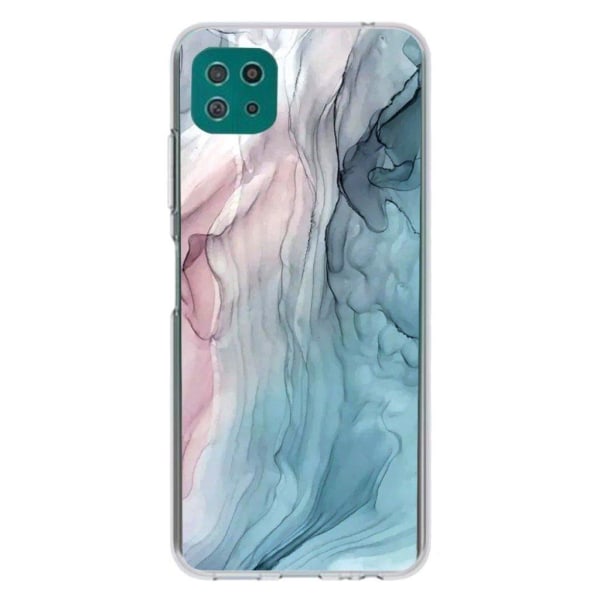 Marmormotiv Samsung Galaxy A22 5G skal - Rosa/Blå Marmor multifärg