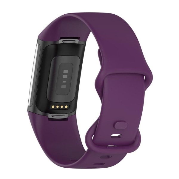 Fitbit Charge 5 enkel fleksibel urrem - Mørklilla / Størrelse: S Purple