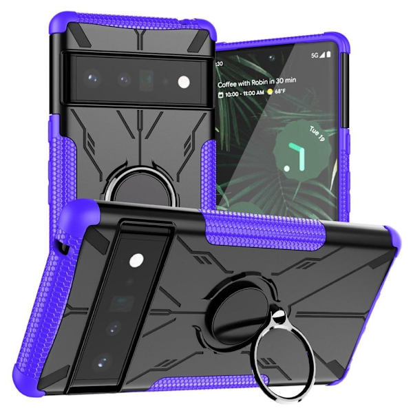 Kickstand-skydd med magnetisk platta för Google Pixel 6 Pro - Lila Lila