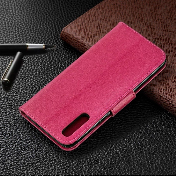 Butterfly läder Samsung Galaxy A70 fodral - Rosa Rosa