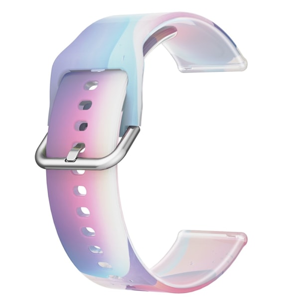 20 mm universellt klockarmband i regnbågsfärgad silikon - Blå Lila Bubbla multifärg