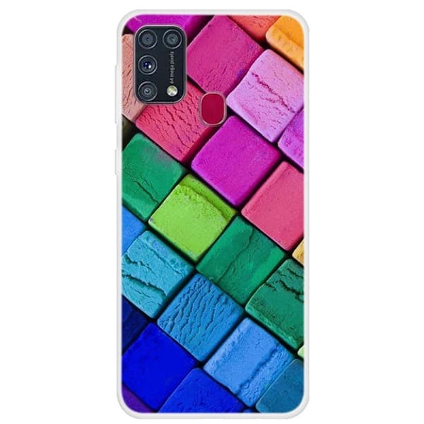 Deco Samsung Galaxy M31 kuoret - Värikkäitä lohkoja Multicolor