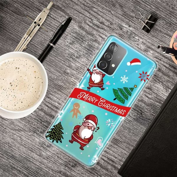 Juleveske til Samsung Galaxy A73 - To Julenisser Red