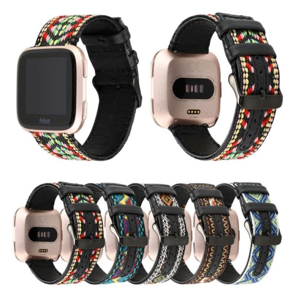 Fitbit Versa 2 tribal aito nahkakellonauha - Ruskea Brown