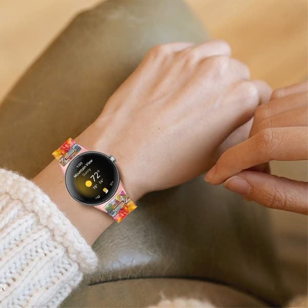 Google Pixel Watch urrem i lys resin-stil - Regnbueblanding Multicolor