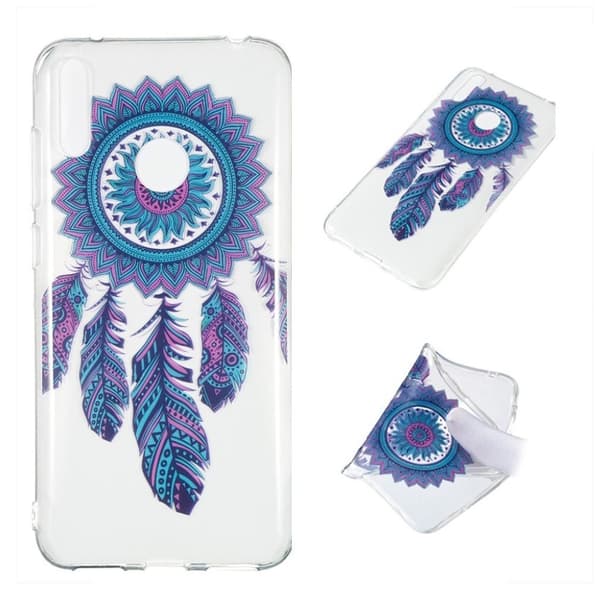 Huawei Y7 2019 mønstret etui - Fjer Drømmefanger Multicolor