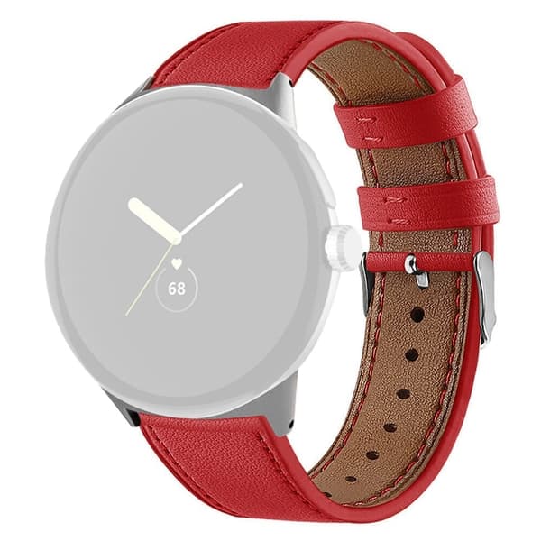 Google Pixel Watch aito nahkainen ranneke - Punainen Red