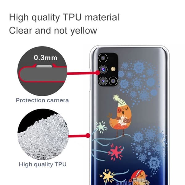 Juletaske til Samsung Galaxy M51 - Fugle Brown