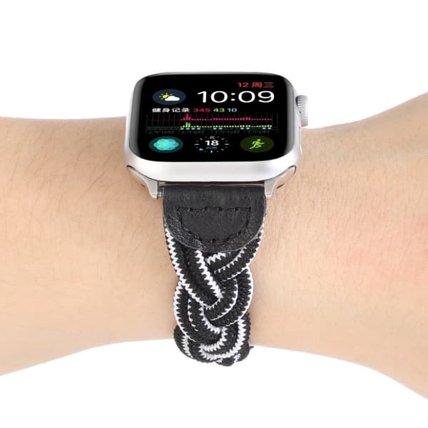 Apple Watch Series 6 / 5 40 mm urrem i vævet stil - Sort / Sort Black