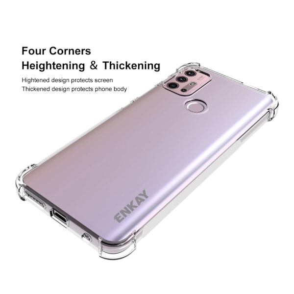 ENKAY genomskinligt droppsäkert fodral för Motorola Moto G20 / G30 / G10 Transparent