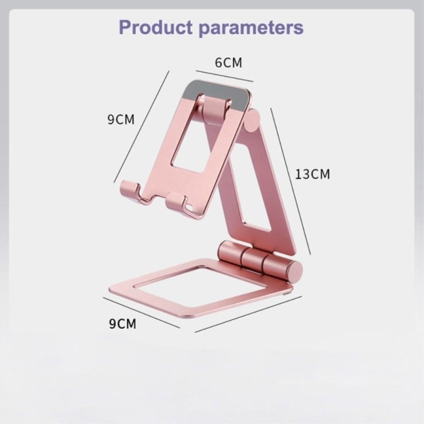 Universal mini aluminiumlegering vikbar telefon / surfplatta hållare - Svart Svart