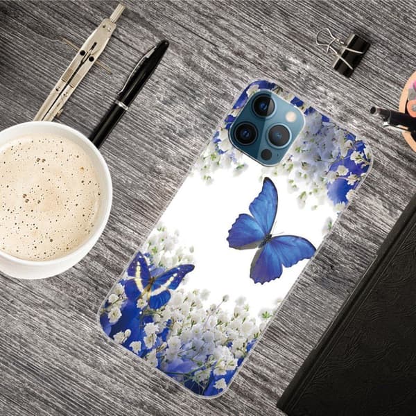 Deco iPhone 13 Pro Max Suojakotelo - Blue Butterflies Blue