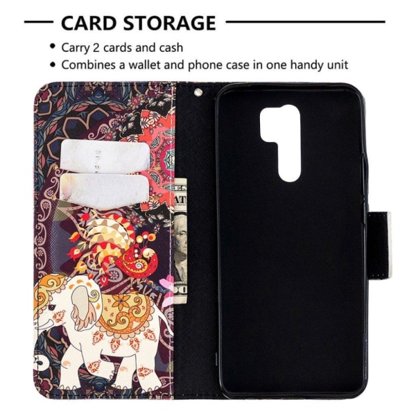 Wonderland Xiaomi Redmi 9 Flip etui - Tribal elefant Multicolor