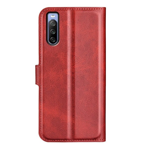 Sony Xperia 10 IV læderetui med pung - Rød Red