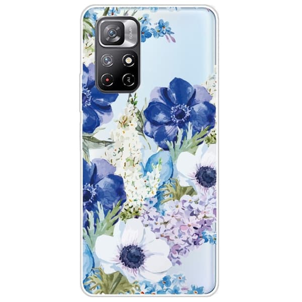 Deco Xiaomi Redmi Note 11T 5G / Xiaomi Redmi Note 11S 5G skal - Akvarellblomma Blå