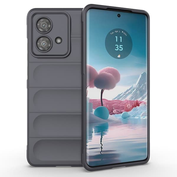 Blødt grebsformet cover til Motorola Edge 40 Neo - Sølv/Grå Silver grey