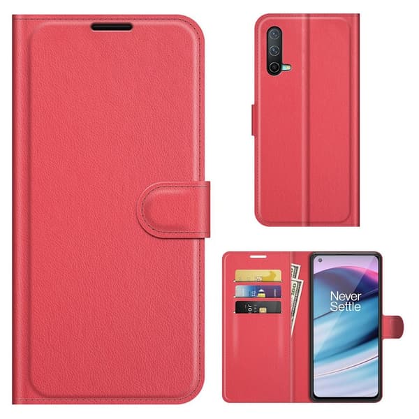 Klassisk OnePlus Nord CE 5G flip etui - Rød Red