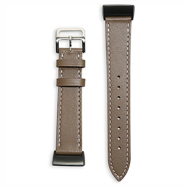 Fitbit Charge 5 klockarmband i äkta läder - Taupe Brun
