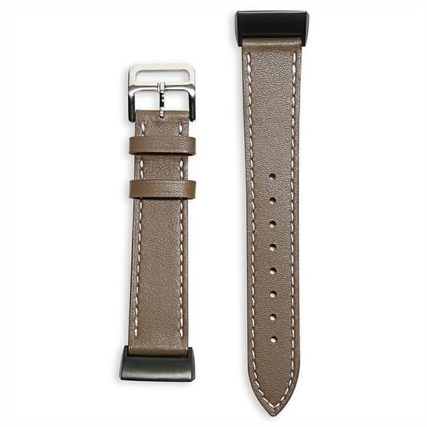 Fitbit Charge 5 klokkerem i ekte skinn - Taupe Brown