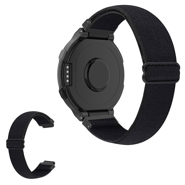 Unik elastisk, justerbar nylonspenne for Garmin Forerunner-klokke - Svart Black