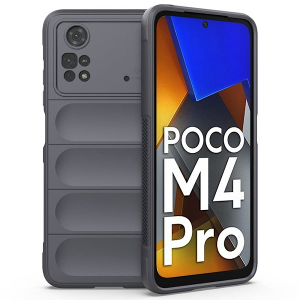 Mjukt greppformat Xiaomi Poco M4 Pro skal - Silver/Grå Silvergrå
