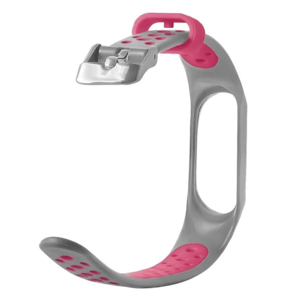 Xiaomi Mi Smart Band 4 kaksivärinen silikonikellonauha - Harmaa / Ruusu Multicolor