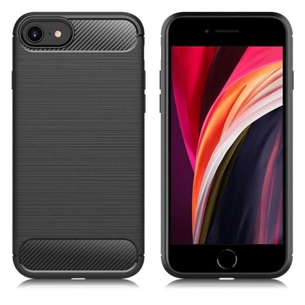 Carbon Flex kuoret iPhone SE 2020 - Musta Black