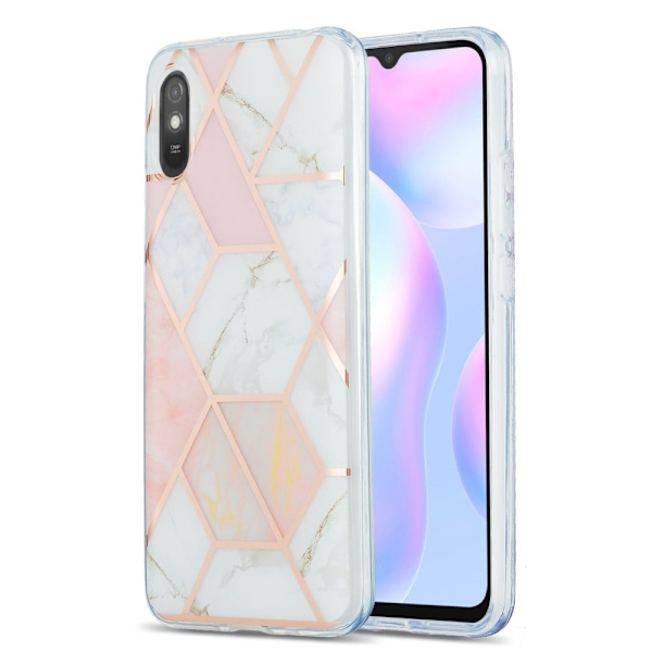 Marble Xiaomi Redmi 9A Etui - Rosa Pink