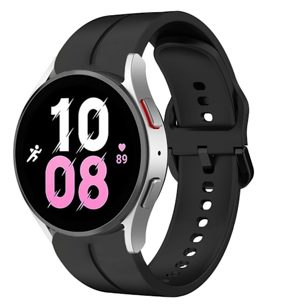 20 mm silikonerem til Samsung- og Huawei-ure - Sort Black