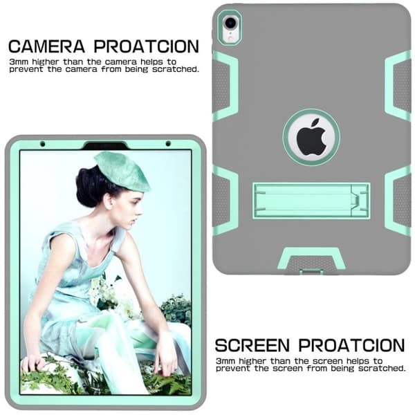 iPad Pro 11 tommer (2018) støtsikkert hybrid-etui - Grå / Cyan Silver grey