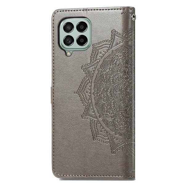 Mandala läder Samsung Galaxy M53 5G fodral - Silver/Grå Silvergrå