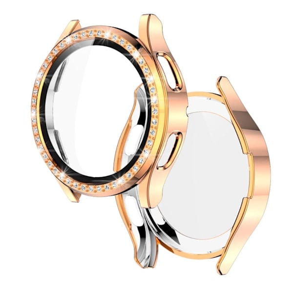 Samsung Galaxy Watch 4 (40mm) klockarmband med strassdekor och härdat glas - Roséguld Rosa