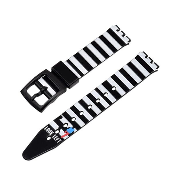 16mm Universal stripe tryckt klockarmband i silikon - Titta Vänster I Rand multifärg