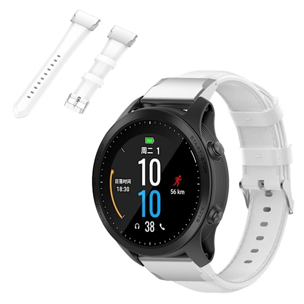 Garmin Fenix 6S Pro simple leather watch band - White Vit