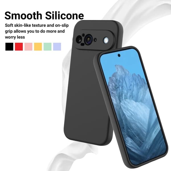 Matta nestesilikoninen kuori Google Pixel 9 - Musta Black