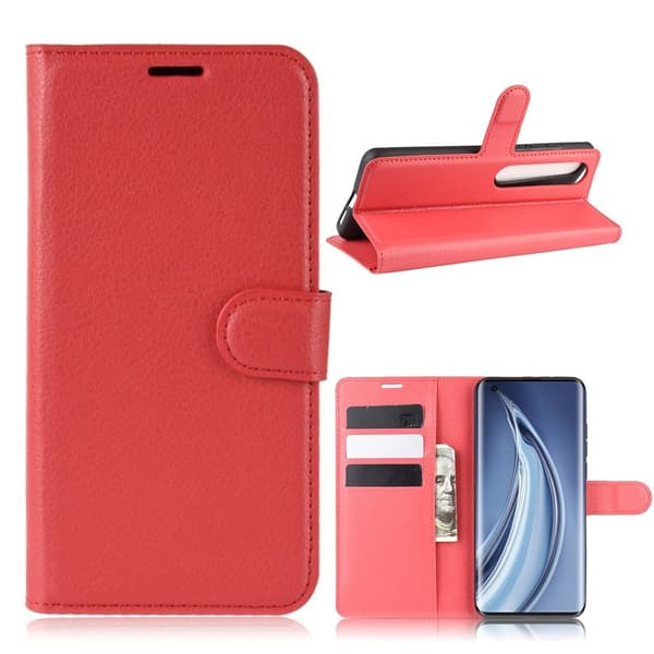 Classic Xiaomi Mi 10 / 10 Pro flip kotelot - Punainen Red