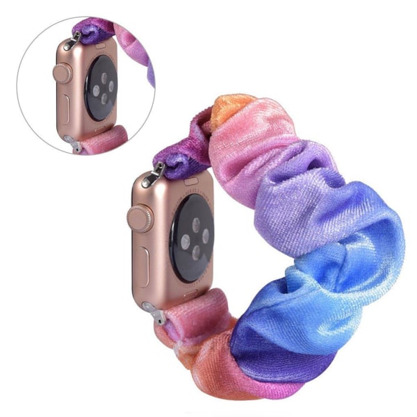 Apple Watch Series 5 44mm mönster trasa klockarmband - orange / multifärg