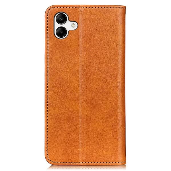 Flip Etui med Pung i Ægte Læder til Samsung Galaxy A04e - Brun Brown