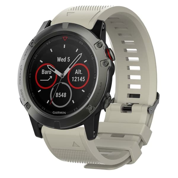 Garmin Fenix 5S klockarmband i silikon - Grå Silvergrå