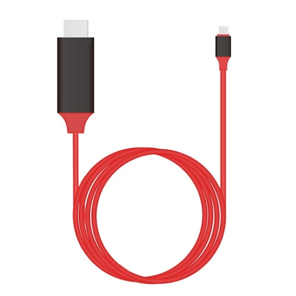 Universel USB C til HDMI USB 3.1 Type C hanstik to HDMI hanstik 4K High Speed kabel Adapter til 2017 MacBook, ChromeBook Pixel Samsung Galaxy S8 Red