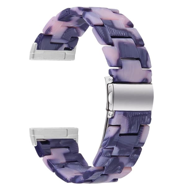 Fitbit Sense / Versa 3 hartsihelmikellon hihna - Musta / Pinkki Multicolor
